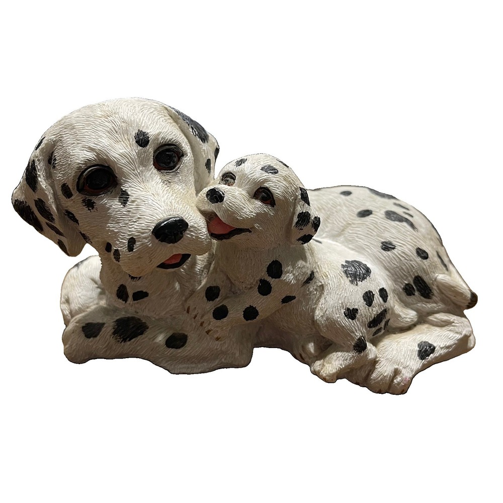 Ceramic Musical Dalmatian with Pup plays More Today Than Yesterday
